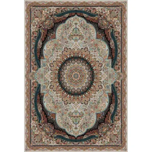 فرش ماشینی مدرن نارسیس طرح کلاسیک کد 9038 رنگ زمینه کرم فاقد خواب