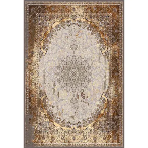 فرش ماشینی مدرن نارسیس طرح کلاسیک کد 9055 رنگ زمینه کرم فاقد خواب