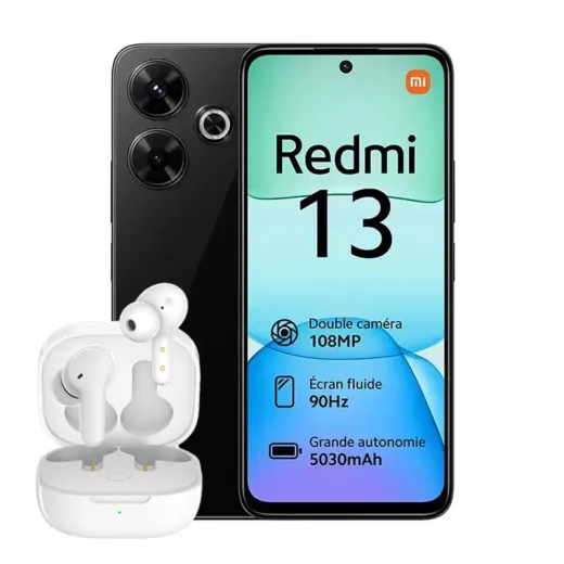 گوشی موبایل شیائومی Redmi 13 4G ظرفیت 256 گیگابایت و رم 8 گیگابایت - به همراه هندزفری QCY T13