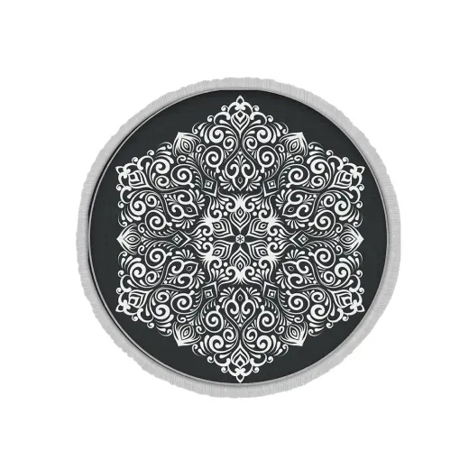 فرش ماشینی گرد هانوکس طرح سیاه سفید کد IFC.2829.02