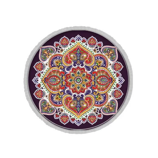 فرش ماشینی گرد هانوکس طرح تک پیک کد IFC.2829.08