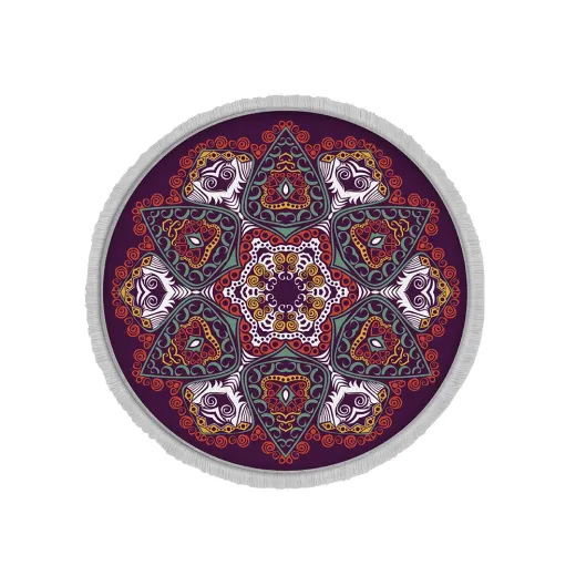 فرش ماشینی گرد هانوکس طرح انعکاس کد IFC.2830.00