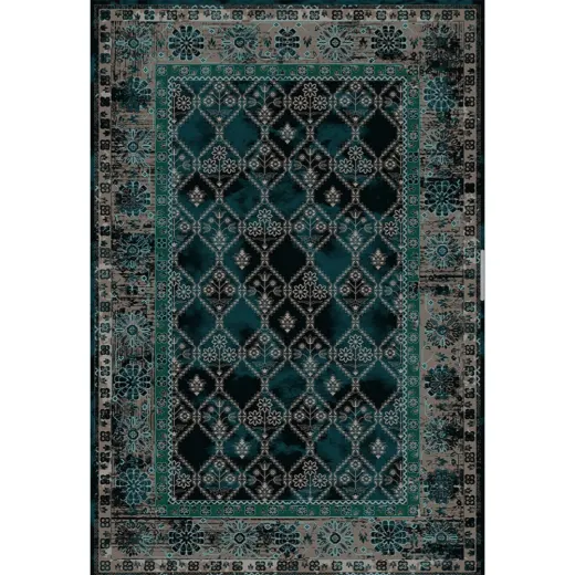 فرش ماشینی مدرن هانوکس طرح لویس سبز کد L336