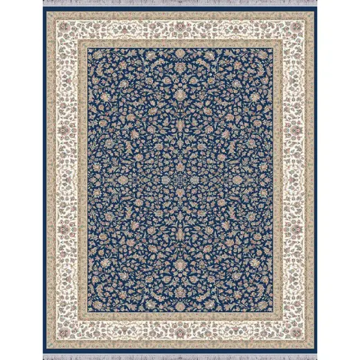 فرش 1500 شانه ابریشم نما آراد تراکم 4500 مدل ماه پری زمینه کاربنی