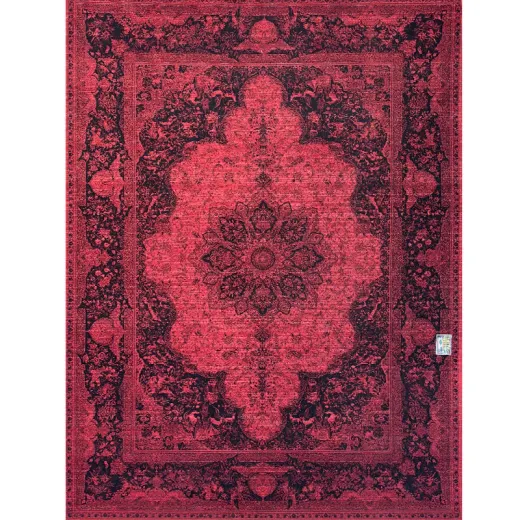 فرش 1200 شانه وزرا تراکم 3600 طرح جیران لاکی رنگ زمینه لاکی