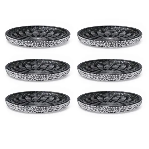 پیش دستی کریستال نگین کاری ست 6 تایی مدل 8390 - تصویر 1