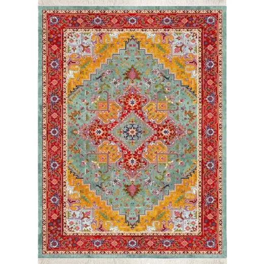 فرش ابریشم ماشینی ۱۲۰۰ شانه کد T1088