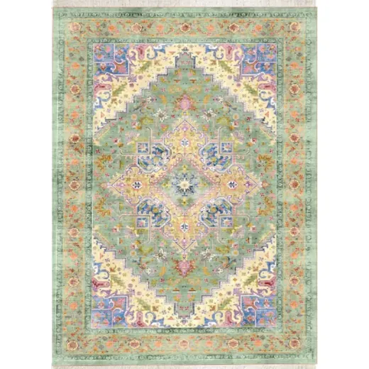 فرش ابریشم ماشینی ۱۲۰۰ شانه کد T1093