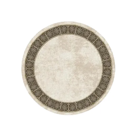 Hanox Round Machine-Made Carpet, “Shadab” Design, Model HAGB.130.1, with Fringe