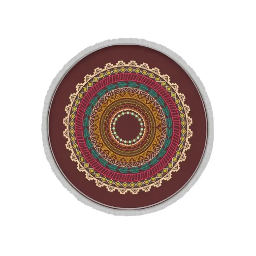 Hanox Round Machine-Made Carpet, “Yazd” Design, Model IFC.2829.10, With Fringe