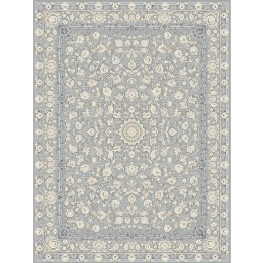 فرش 1200 شانه اکرلیک هایبالک(گل برجسته) شاهرخ تراکم 3600 مدل رازقی زمینه نقره ای