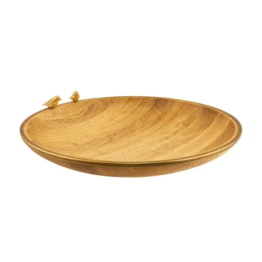 میوه خوری چوب و برنج گلدکیش طرح گلدن برد مدل 829513 - تصویر 1
