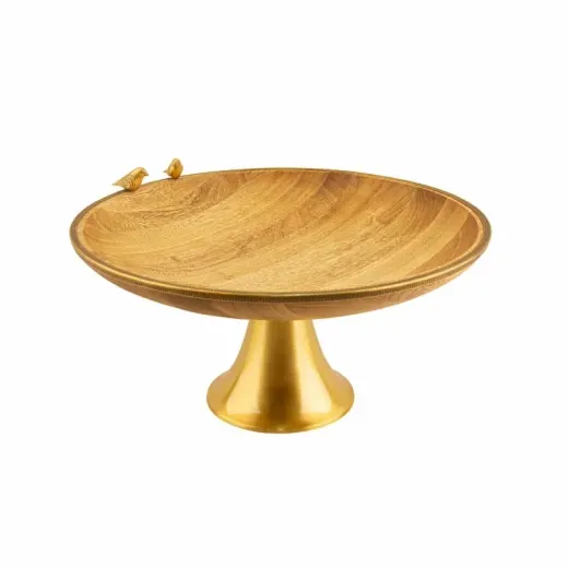 میوه خوری چوب و برنج گلدکیش طرح گلدن برد مدل 829518 - تصویر 1