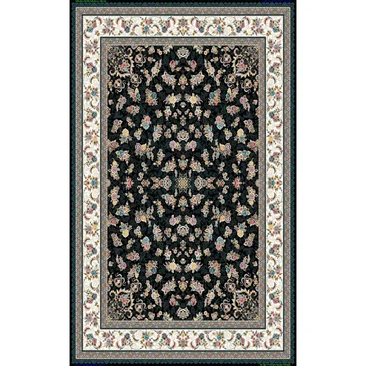 فرش 700 شانه اکرولیک آنا تراکم 2550 گالری کلاسیک نقشه گیلدا سرمه ای