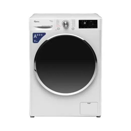 ماشین لباسشویی جی پلاس مدل GWM-R808.N ظرفیت 8 کیلوگرم موتور اینورتر White
