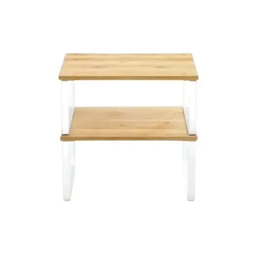 شلف چوبی دو طبقه چند حالته لازا مدل KT-SH-02-WD White