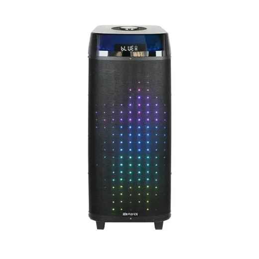 اسپیکر آیوا مدل AW-X1082DSP دارای 2 ساب ووفر 8 اینچ، رقص نور، کارائوکه و میکروفون