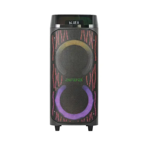 اسپیکر آیوا مدل AW-X1083DSP دارای 2 ساب ووفر 8 اینچ، رقص نور، کارائوکه و میکروفون