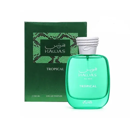 ادو پرفیوم مردانه رصاصی هوس سبز تروپیکال Rasasi Hawas Tropical اصل