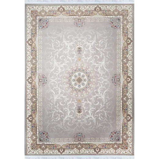 فرش 1200 شانه اکرلیک جمیل تراکم 3600 مدل هایلی زمینه نقره ای