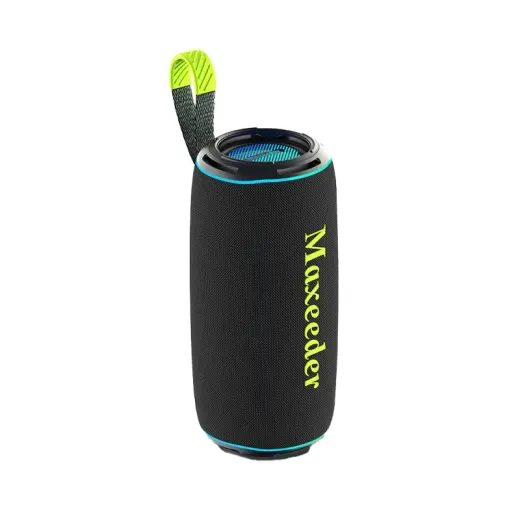 اسپیکر شارژی قابل حمل مکسیدر مدل RS4434-FN-104 دارای رقص نور، پورت USB و AUX black