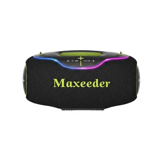 اسپیکر شارژی قابل حمل مکسیدر مدل RS8434-FN110 دارای رقص نور، پورت USB و AUX black