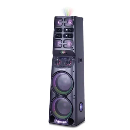 اسپیکر مکسیدر مدل MX-DJ2121 AL215LP5 دارای 2 ساب ووفر 12 اینچ، رقص نور، کارائوکه، AUX ،USB