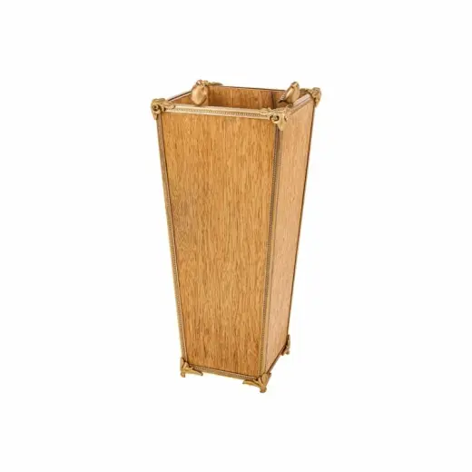 گلدان چوب و برنج گلدکیش طرح گلدن برد مدل 829607 - تصویر 1