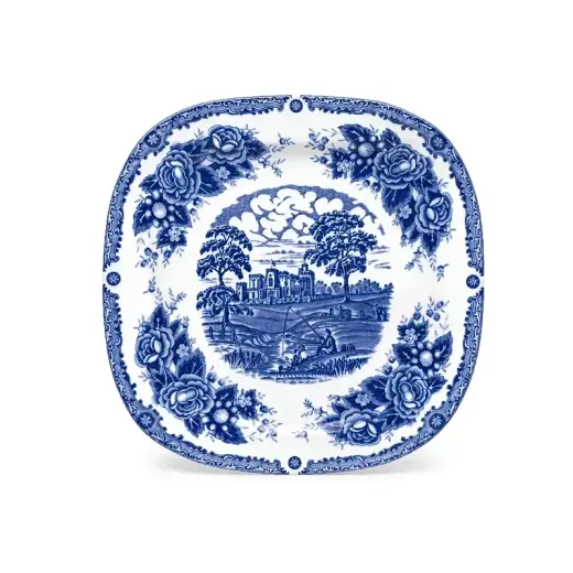 پیش دستی مربع چینی تکی طرح آکسفورد