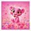 Hanox square machine-made carpet, pink leopard design, code HAN.136.1