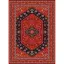 فرش ماشینی مدرن نارسیس طرح ترکمن کد 052 رنگ زمینه لاکی فاقد خواب