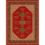 فرش ماشینی مدرن نارسیس طرح ترکمن کد 056 رنگ زمینه لاکی فاقد خواب