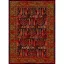 فرش ماشینی مدرن نارسیس طرح ترکمن کد 061 رنگ زمینه مشکی فاقد خواب