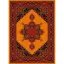 فرش ماشینی مدرن نارسیس طرح ترکمن کد 001 رنگ زمینه دارچینی فاقد خواب
