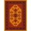 فرش ماشینی مدرن نارسیس طرح ترکمن کد 013 رنگ زمینه دارچینی فاقد خواب