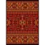 فرش ماشینی مدرن نارسیس طرح ترکمن کد 036 رنگ زمینه لاکی فاقد خواب