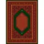فرش ماشینی مدرن نارسیس طرح ترکمن کد 037 رنگ زمینه لاکی و سبز فاقد خواب