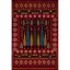 فرش ماشینی مدرن هانوکس طرح درخت قرمز لاکی کد L288