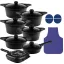 سرویس قابلمه 19 پارچه گرانیت سیلیکونی ام جی اس طرح کره ای C Black
