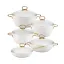 سرویس قابلمه 10 پارچه ام جی اس مدل فورج P طرح ماینز کد FR04G White Marble