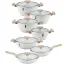 سرویس قابلمه ام جی اس 14 پارچه فورج FR07 White Marble