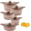 سرویس قابلمه 12 پارچه ام جی اس گرانیت طرح C کره ای KC1216 Rosegold Marble
