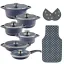 سرویس قابلمه 15 پارچه ام جی اس طرح ایتالیا B Navy Marble